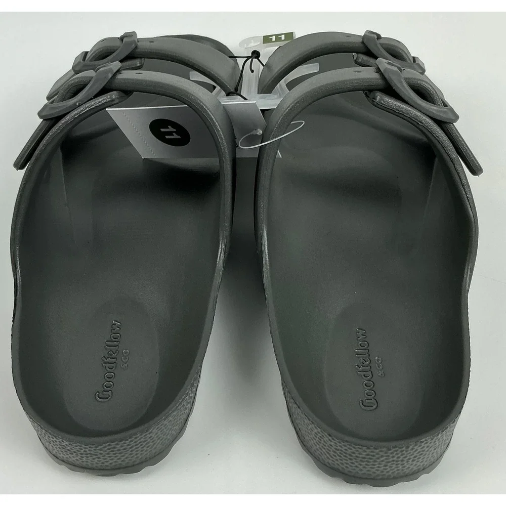 Goodfellow & Co.‎ Men's Two Band Buckle Slide Sandals - Dark Gray, Size 11